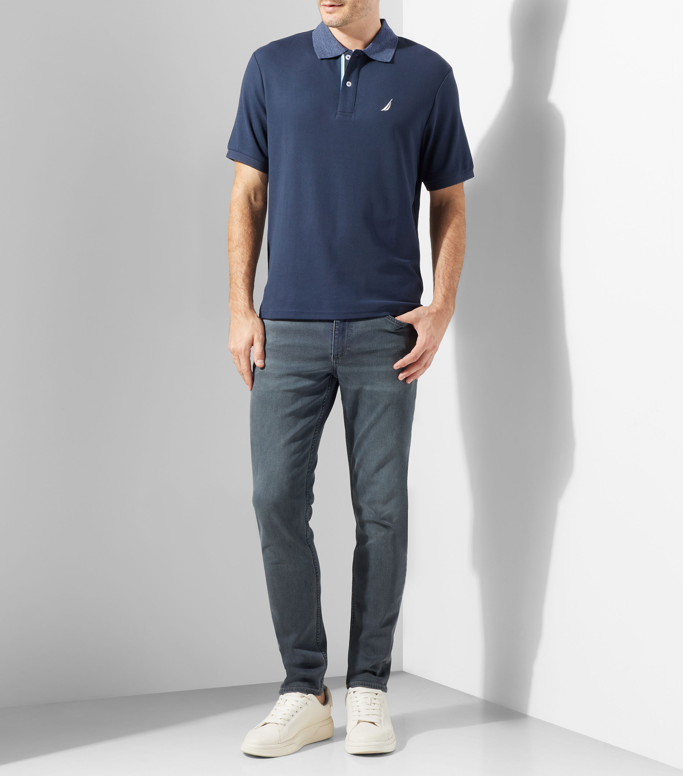 Playera polo manga corta lisa Hombre